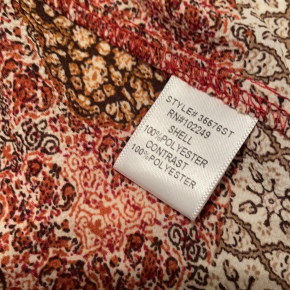 Skies Are Blue orange and cream patterned blouse - Picture 8 of 10